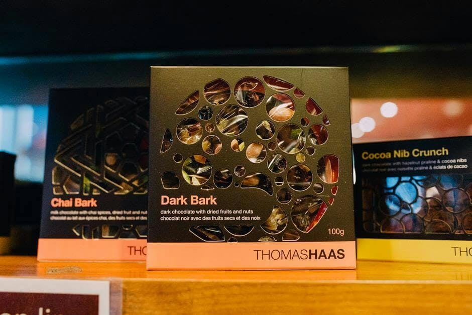thomas haas dark chocolate confections on shelf
