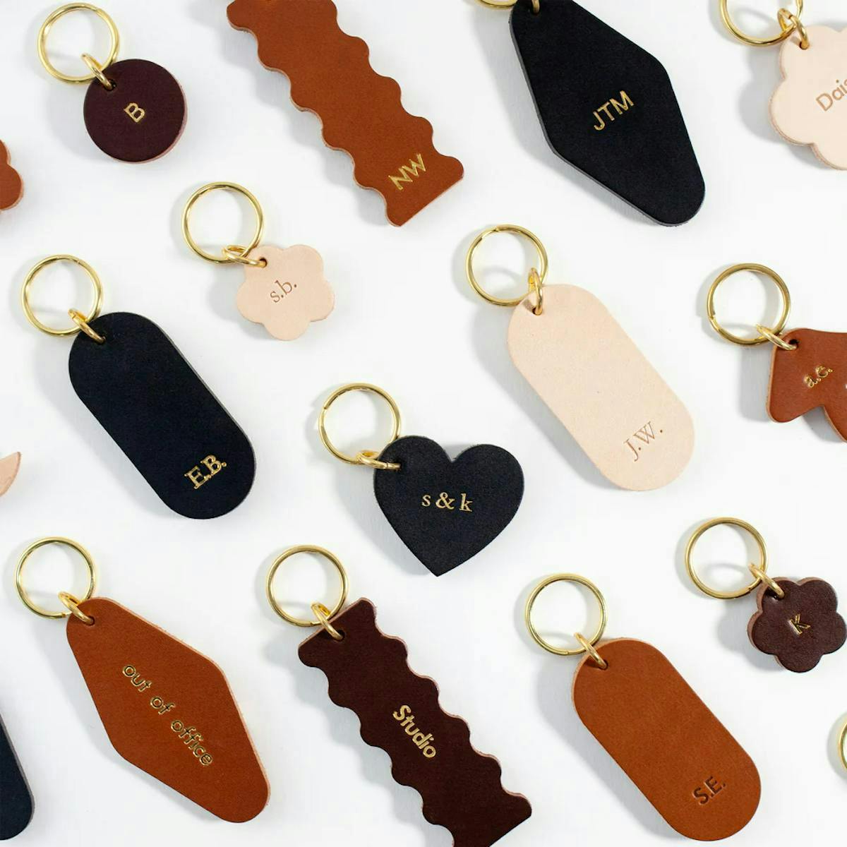 Personalized leather key tag gift