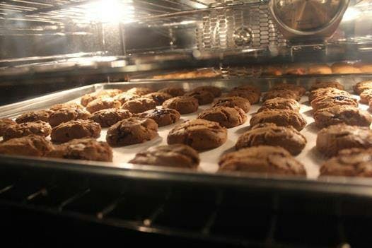 cookies baking inside the real treat kitchen